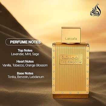 Lattafa Kingdom - Eau de Toilette de 100ml. Fragrância Nobre do Oriente Médio